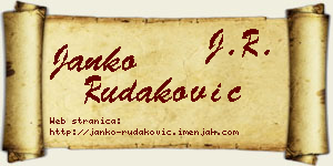 Janko Rudaković vizit kartica